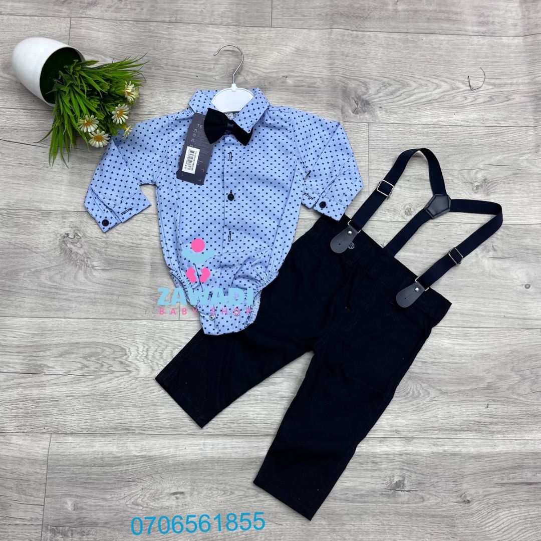 baby boy pant suit and long sleeve shirt