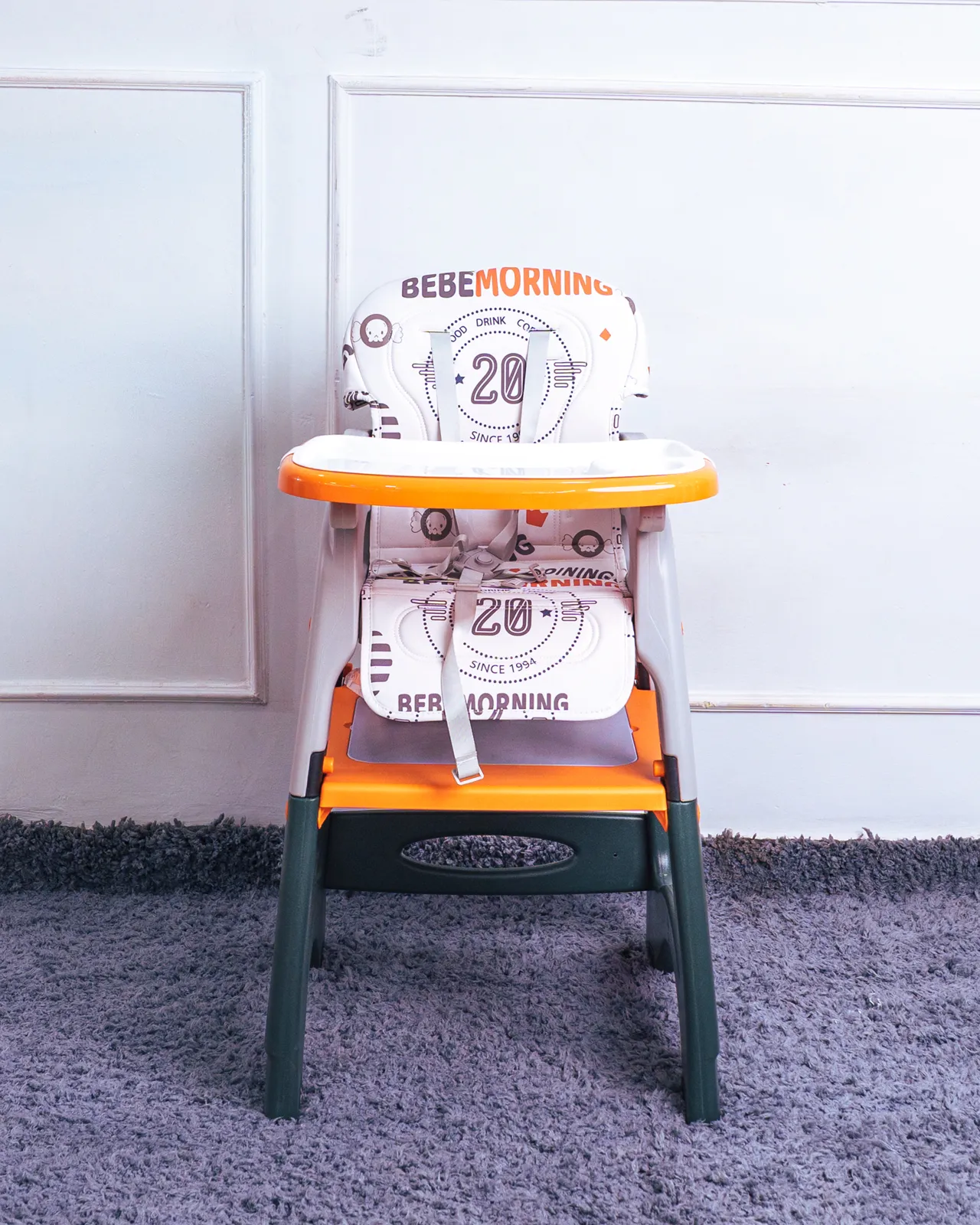 3 In 1 High Feeding Chair 3 Front View Of The Convertible 3 In 1 High Chair In Its Tall Feeding Configuration, Ideal For Infants.