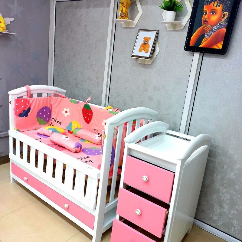Dubai baby cot set pink 2