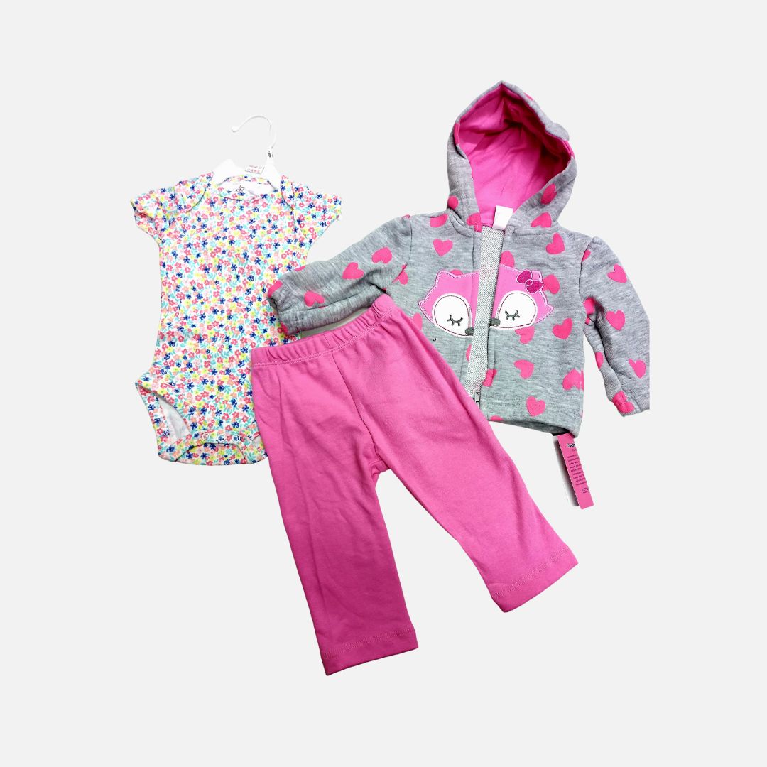 Pink 3- piece hooded set (1)