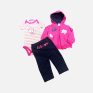 Pink and black 3- piece hooded set (1)