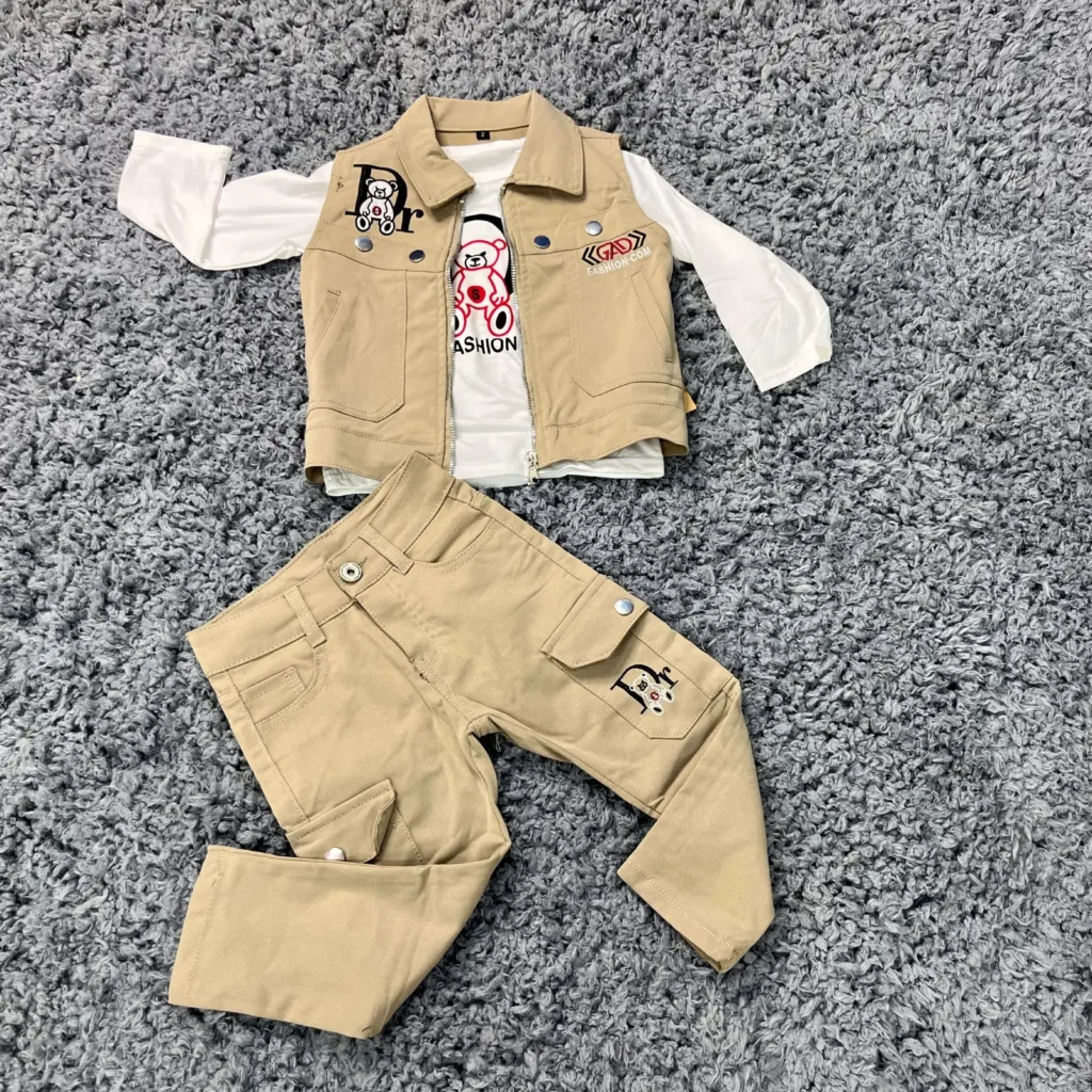 3 pcs boys khaki