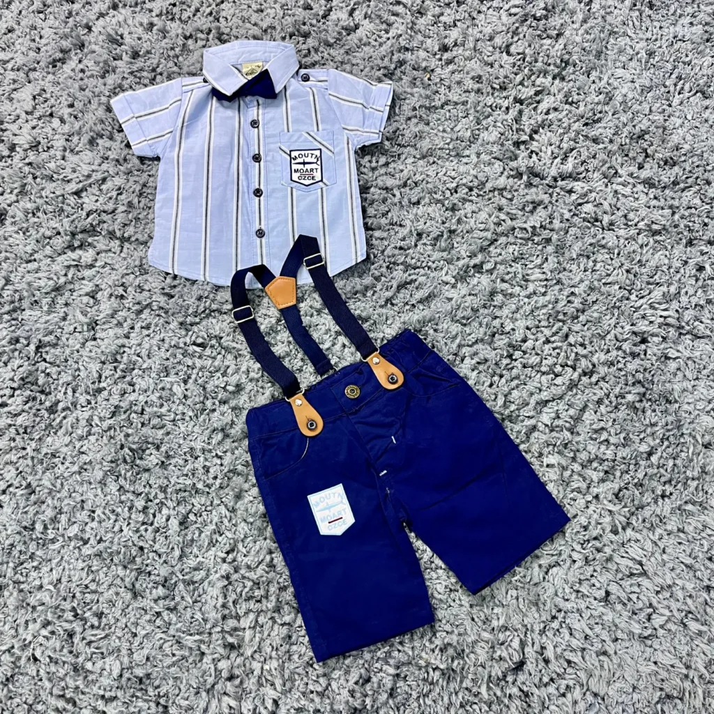Boys shorts suspenders set.