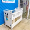 Premium Baby Cot With Mattress 1 Front View Of A White Wooden Baby Cot With Mattress And Storage Drawers At Zawadi Baby Shop