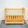 Wooden Baby Cot With Mattress &Amp; Storage Drawers 4 Zawadi Baby Shop Natural Wood Finish Baby Cot With Patterned Mattress And Dual Storage Drawers Below.