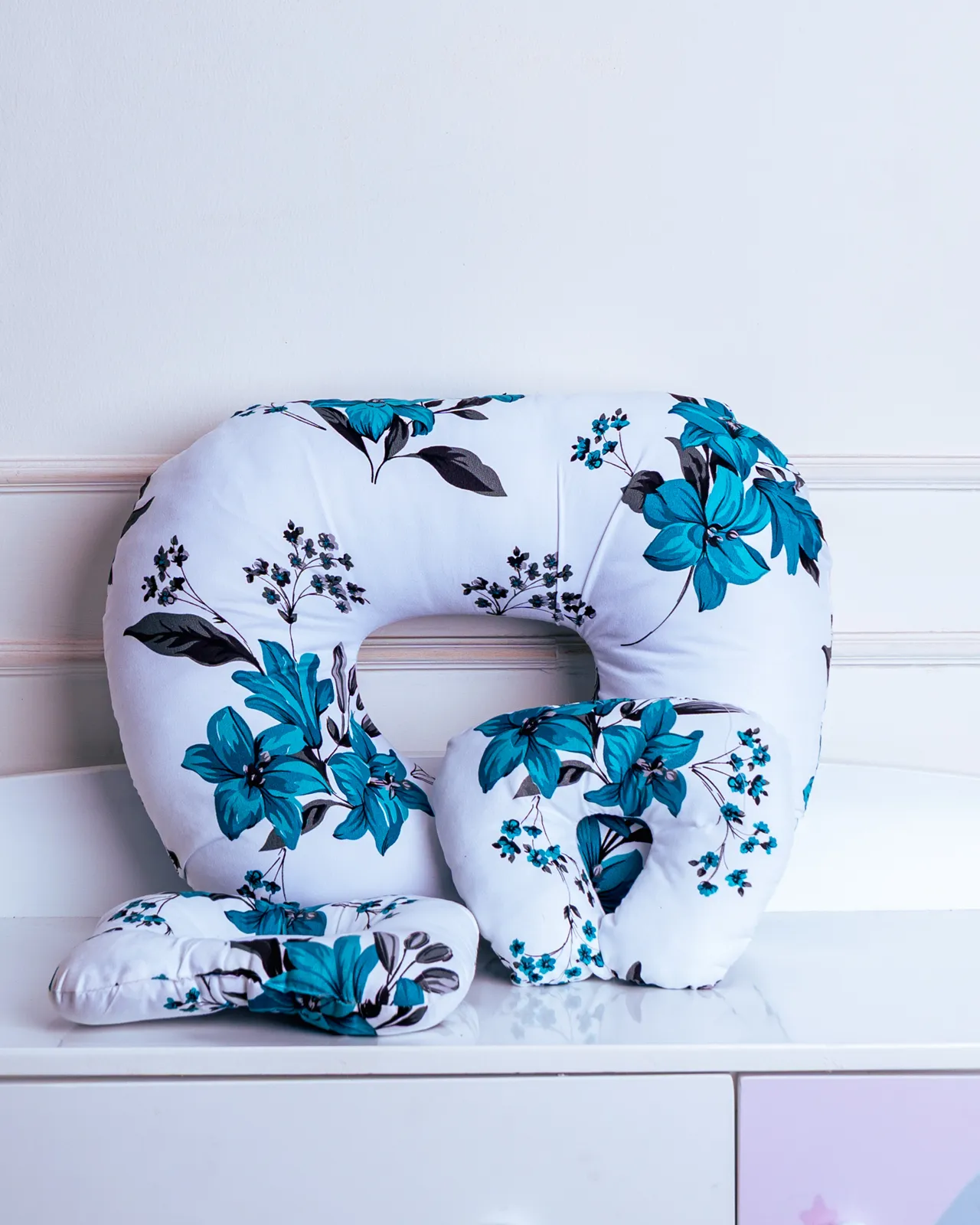 3 In 1 Nursing Pillow 2 Assembled Floral Best Baby Support Pillow For Sitting Position.