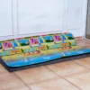 Play Mat Waterproof (1.9 By 2 Metres) 2 Reversible, Large Waterproof Play Mat Showing Sheep And Numbers Pattern, Partially Rolled On A Rug.