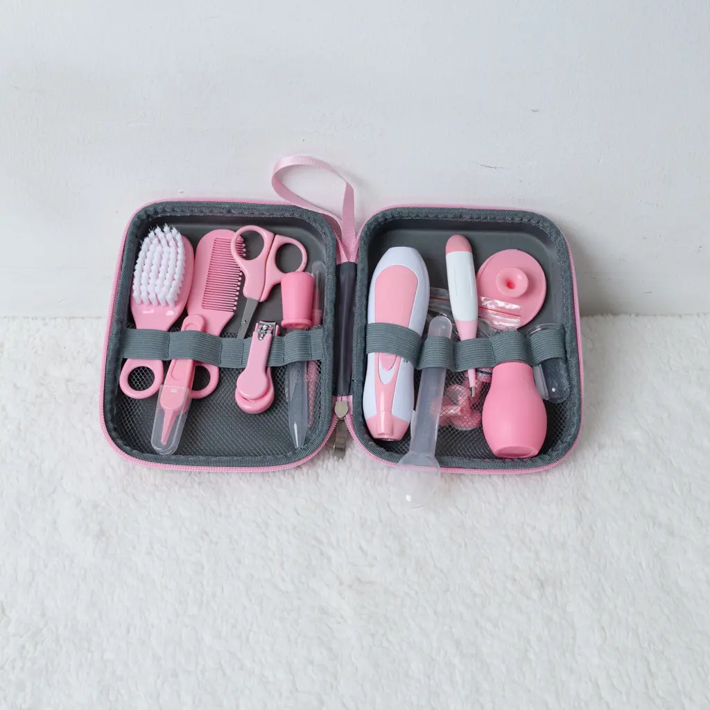 15 Pcs Grooming Kit With Electric Nail Trimmer 4 Pink 15 Pcs Baby Grooming Kit With Electric Nail Trimmer And Dinosaur Case At Zawadi Baby Shop Nairobi.