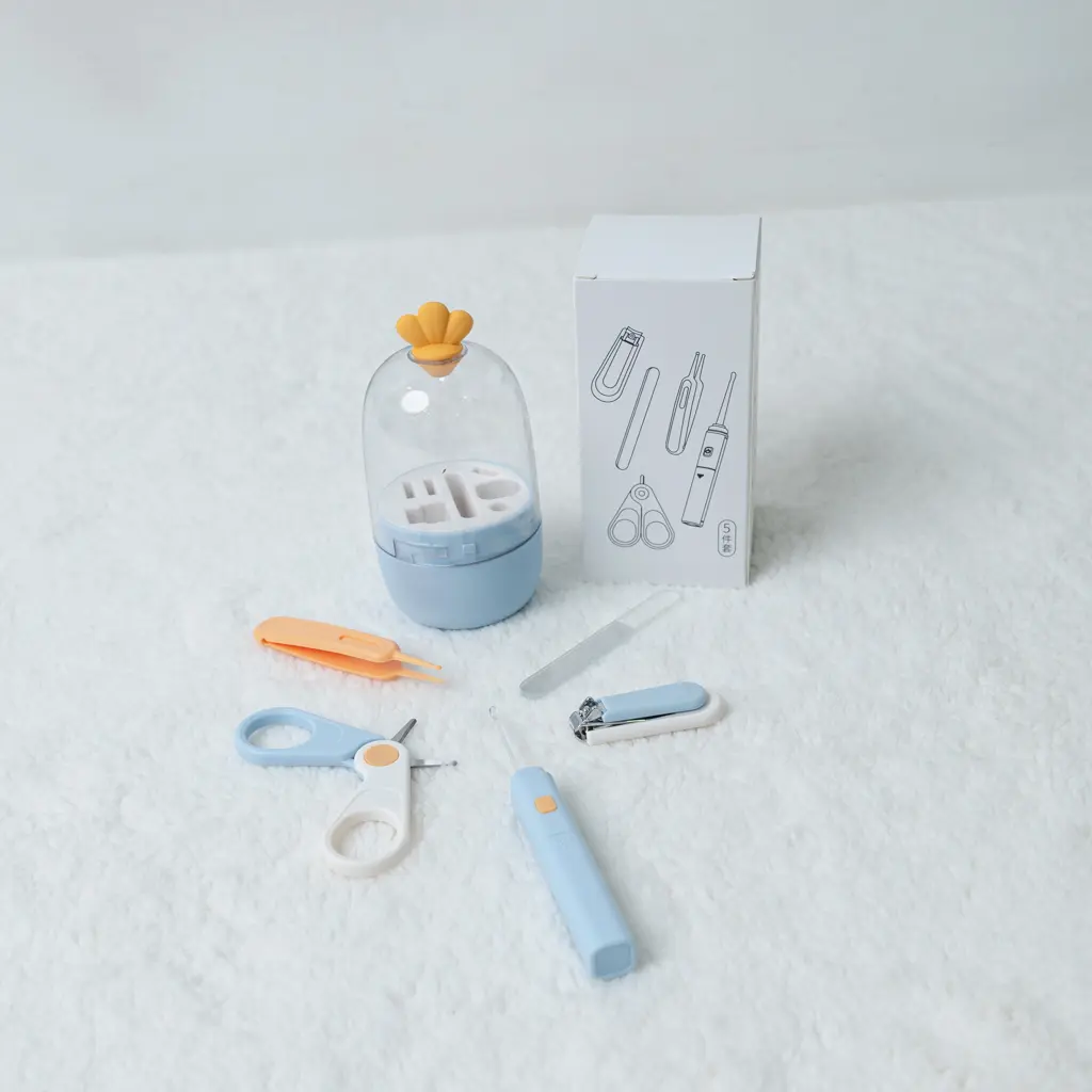 5-Piece Mini Capsule Portable Grooming Kit 2 Blue Capsule Baby Grooming Kit With Illuminated Ear Pick From Portable Grooming Kit.jpg At Zawadi Baby Shop.