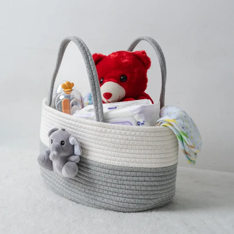 woven rope baby diaper caddy organiser basket at Zawadi Baby Shop Nairobi.