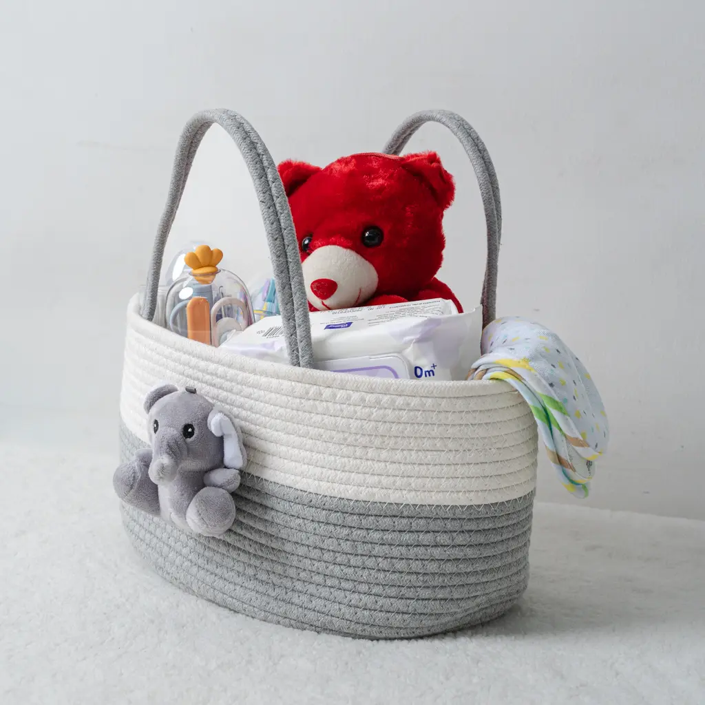 woven rope baby diaper caddy organiser basket at Zawadi Baby Shop Nairobi.