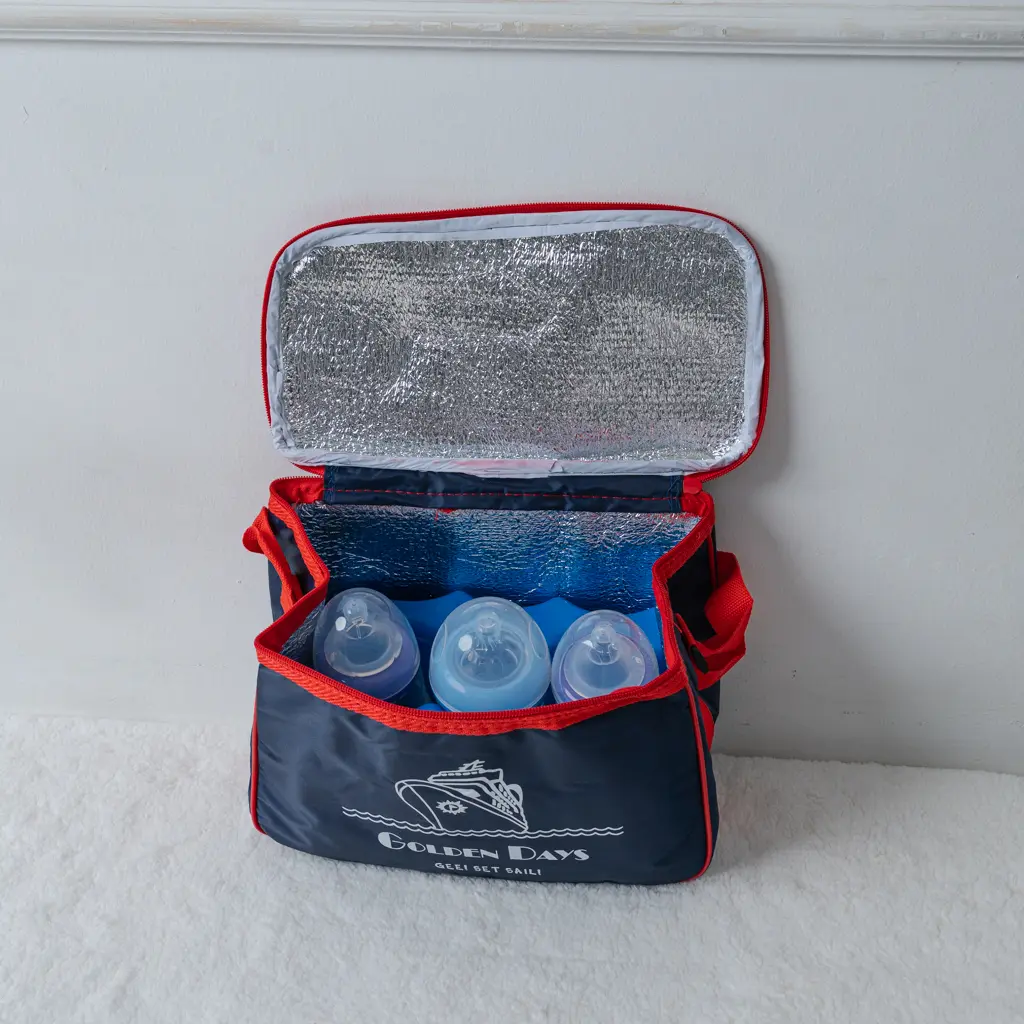 Cooler Bag With Ice Packs 3 Insulated Navy Breast Milk Cooler Bag With Contoured Blue Ice Packs At Zawadi Baby Shop Nairobi.