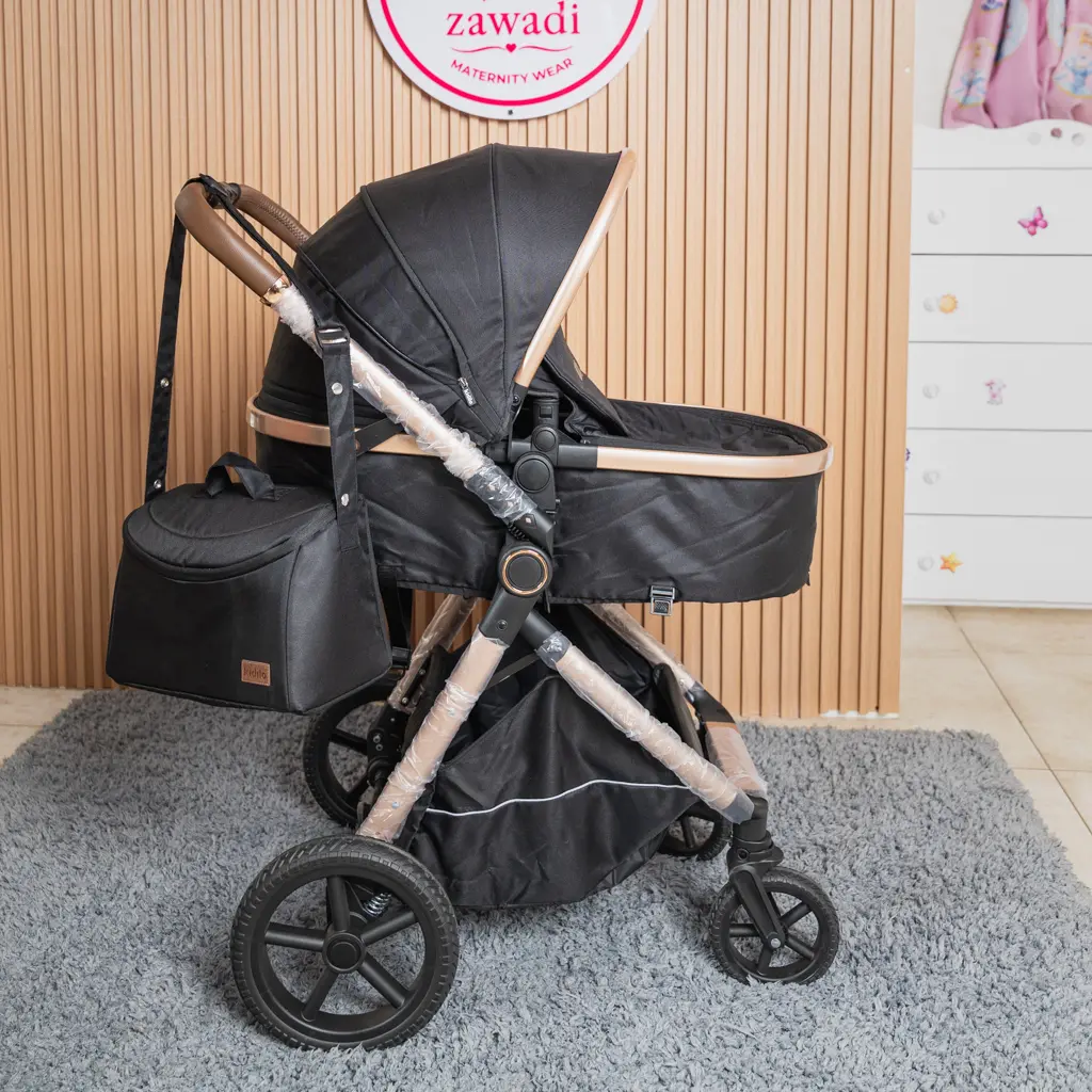 2-In-1 Baby Stroller And Bassinet With Matching Bag 2 Black 2-In-1 Stroller And Bassinet With Matching Changing Bag (Photo 2) At Zawadi Baby Shop Nairobi.