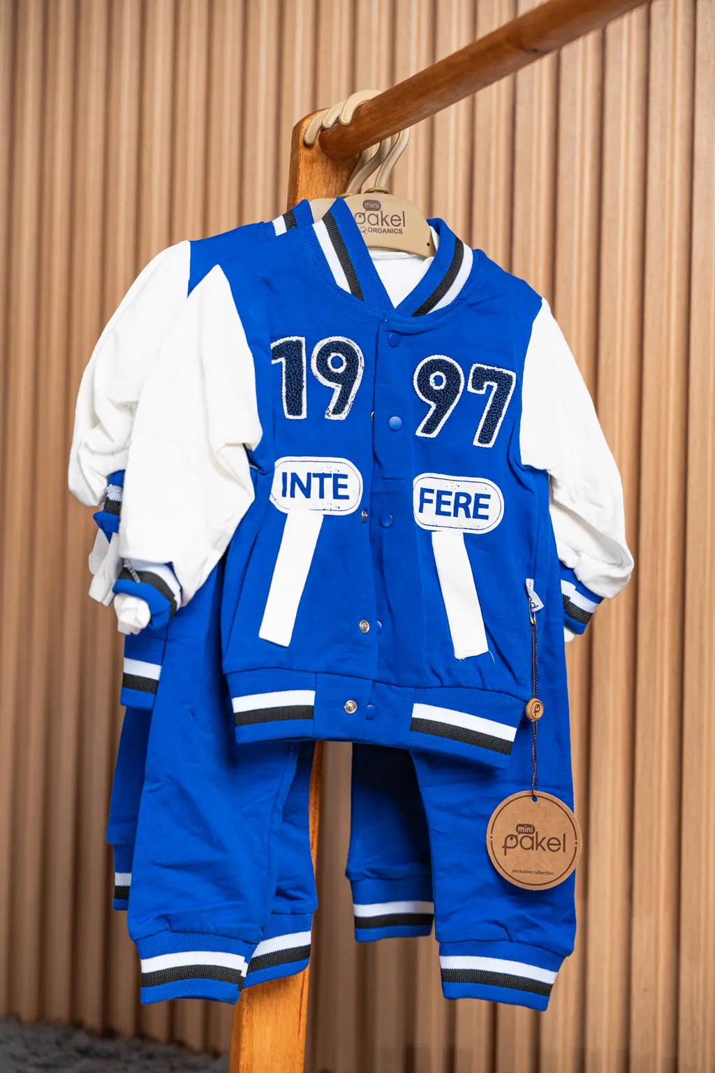 3 Piece Cotton Varsity Set For Baby Boys 2 Royal Blue Baby Boy Varsity Jacket Set With Trousers (Photo 2) At Zawadi Baby Shop Nairobi.